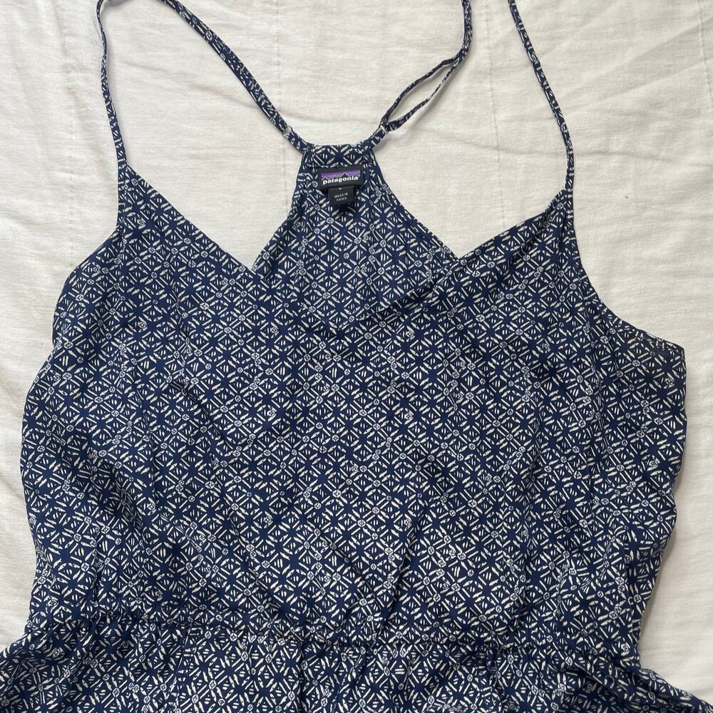 Patagonia Lost Wildflower Midi Dress Sz Large Sunburst Crux Racerback Pockets - Picture 3 of 5